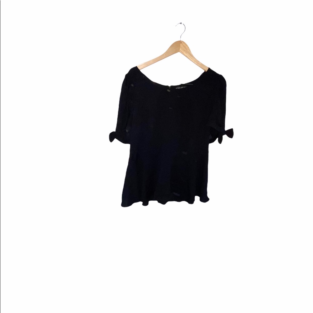 Forever 21 peplum 1X zippered back bow sleeves